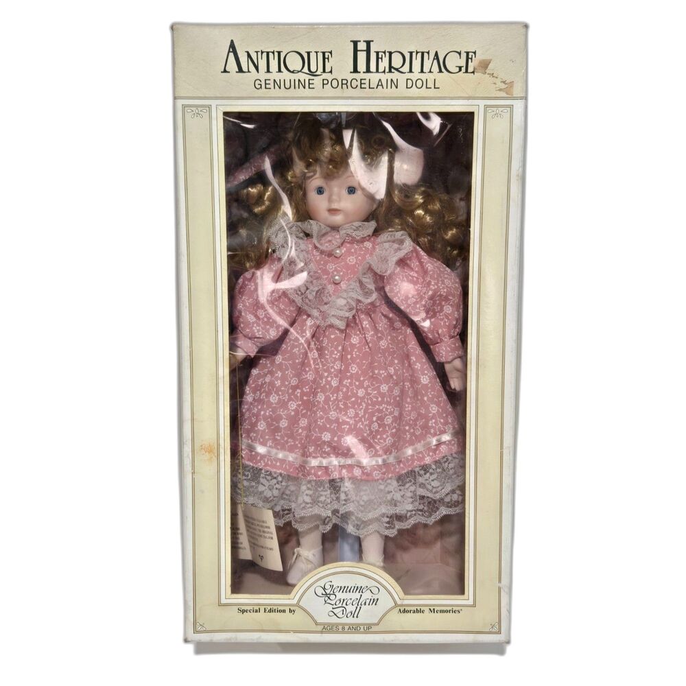 Antique Heritage Adorable Memories Porcelain Doll Vintage 1991 | 17” Pink